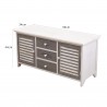 Rebecca Mobili Banco Alacena 3 Cajones 2 Puertas Madera Blanco Gris 44x90x34