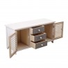 Mobili Rebecca Bench Sideboard 3 Drawers 2 Doors White Wood Gray Retro 44x94x34