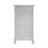 Shabby white bedside table with 3 drawers with prints - Mobili Rebecca