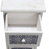 Shabby white chest of drawers with 4 drawers with prints - Mobili Rebecca