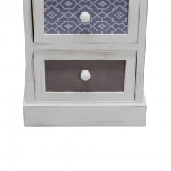 Shabby white chest of drawers with 4 drawers with prints - Mobili Rebecca