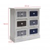 Mobili Rebecca Chest of Drawers Wood 6 Drawers White Light Blue Retro 59,5x55,5x25