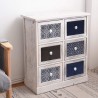 Rebecca Mobili Armoire Meuble Rangement Blanc Gris Bleu Clair 6 Tiroirs 59,5x55,5x25