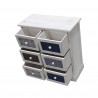 Mobili Rebecca Chest of Drawers Wood 6 Drawers White Light Blue Retro 59,5x55,5x25