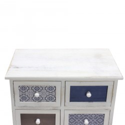 Cassettiera piccola bianca anticata in stile shabby - Mobili Rebecca