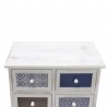 Rebecca Mobili Armoire Meuble Rangement Blanc Gris Bleu Clair 6 Tiroirs 59,5x55,5x25