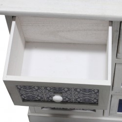 Rebecca Mobili Armoire Meuble Rangement Blanc Gris Bleu Clair 6 Tiroirs 59,5x55,5x25