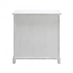 Rebecca Mobili Mueble Auxiliar Cajonera Madera 6 Cajones Blanco Azúl 59,5x55,5x25