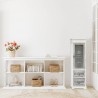 Mobili Rebecca Cabinet Shabby Provencal White Gray Wood 103x32x29