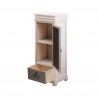 Rebecca Mobili Schrank Standvitrine 1 Schublade 1 Tür Holz Weiß Grau 88x32x26