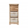 Small chest of drawers with 3 drawers in light wood and wicker - Mobili Rebecca