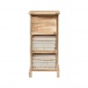 Small chest of drawers with 3 drawers in light wood and wicker - Mobili Rebecca