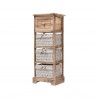 Mobili Rebecca Chest of Drawers 1 Drawer 3 Baskets Wood Rustic Wicker 81x30x27