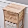 Mobili Rebecca Chest of Drawers 1 Drawer 3 Baskets Wood Rustic Wicker 81x30x27