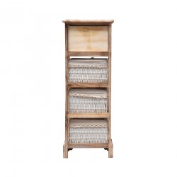 Rebecca Mobili Beistellschrank Kommode Badezimmer 1 Schublade 3 Körbe 81x30x27