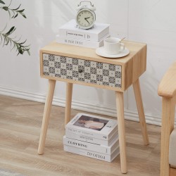 Comodino quadrato design stile scandinavo 1 cassetto - Mobili Rebecca