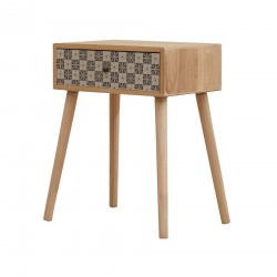 Rebecca Mobili Mesilla 1 Cajon Escandinavo Madera Claro Gris 57x45x30