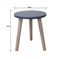 Mobili Rebecca Side Table Modern Gray Mdf Paulonia Wood 39x34x34