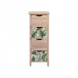 Rebecca Mobili Schrank Schubladenkommode 4 Schubladen Holz Braun Grün 84x34x27