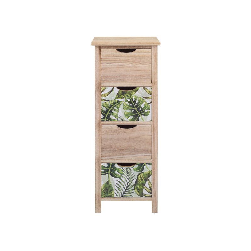 Rebecca Mobili Schrank Schubladenkommode 4 Schubladen Holz Braun Grün 84x34x27