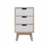 Bedside Table 3 Drawers Contemporary White Wood - Mobili Rebecca