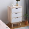 Bedside Table 3 Drawers Contemporary White Wood - Mobili Rebecca