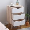 Bedside Table 3 Drawers Contemporary White Wood - Mobili Rebecca