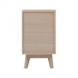 Bedside Table 3 Drawers Contemporary White Wood - Mobili Rebecca