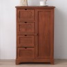 Rebecca Mobili Armoire Meuble Rangement 4 Tiroirs 1 Porte Bois Marron 80x55x30