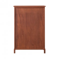 Rebecca Mobili Armoire Meuble Rangement 4 Tiroirs 1 Porte Bois Marron 80x55x30