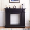 Rebecca Mobili Fireplace Mantelpiece Wood Black Retro Style 100x109x26