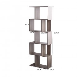 Rebecca Mobili Scaffale Libreria Grigio Sbiancato Mdf Urban Soggiorno 169x60x24