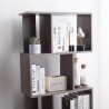 Rebecca Mobili Bookcase Shelving Unit 5 Shelves Bleached Gray Mdf 169x60x24