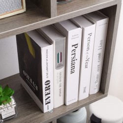 Rebecca Mobili Scaffale Libreria Grigio Sbiancato Mdf Urban Soggiorno 169x60x24