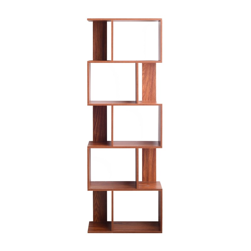 Rebecca Mobili Libreria Scaffale 5 Ripiani Marrone Noce Mdf Ufficio 169x60x24