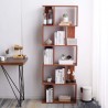 Rebecca Mobili Libreria Scaffale 5 Ripiani Marrone Noce Mdf Ufficio 169x60x24