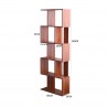 Rebecca Mobili Bookcase Shelving Unit 5 Shelves Walnut Brown Mdf 169x60x24