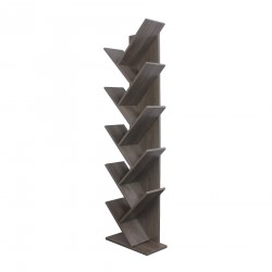 Rebecca Mobili Bookshelf Shelving Unit 10 Tier Mdf Bleached Grey 160x44,5x22