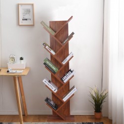 Rebecca Mobili Boekenkast 10 planken hout walnoot eigentijdse stijl kantoor woonkamer