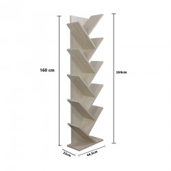 Rebecca Mobili Libreria Scaffale Mdf Abete Sbiancato 10 Ripiani Sala 160x44,5x22