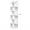 Rebecca Mobili Modern White Bookcase with 6 Wooden Shelves for Office Living Room