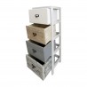 Rebecca Mobili Chest of 4 Drawers White Wood Beige Gray Assembled 79x30x24