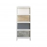 Rebecca Mobili Chest of 4 Drawers White Wood Beige Gray Assembled 79x30x24