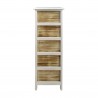 Rebecca Mobili Chest of Drawers Storage 5 Drawers White Brown Wood 91x26x30