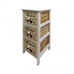 Rebecca Mobili Nightstand 3 Drawers Nordic White Wood  Bedroom Batroom 59x26x30