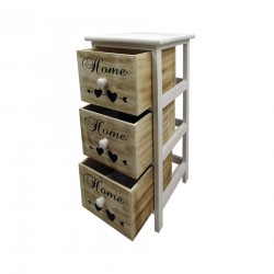 Rebecca Mobili Nightstand 3 Drawers Nordic White Wood  Bedroom Batroom 59x26x30