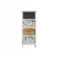 Rebecca Mobili Chest of Drawers 4 Drawers Wood Retro White Gray Brown 74x28x28