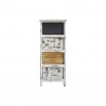 Rebecca Mobili Commode 4 Tiroirs Bois Rétro Blanc Gris Marron 74x28x28