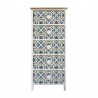 Rebecca Mobili Cassettiera 5 Cassetti Moderna Legno Chiaro Bianco Blu 93x40x30