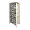 Rebecca Mobili Chest of 5 Drawers Modern Light Wood White Blue 93x40x30